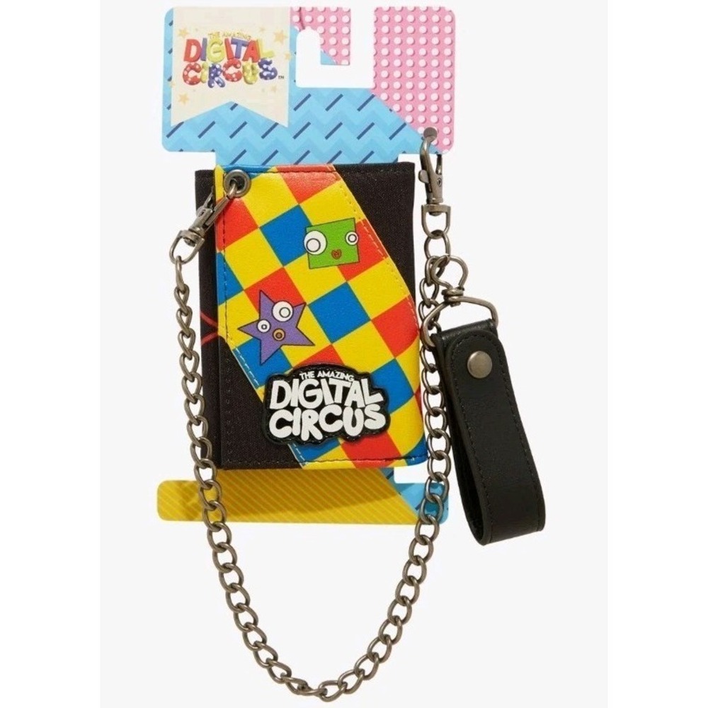 The Amazing Digital Circus Jax & Gloinks‎ Trifold Wallet With Chain NWT